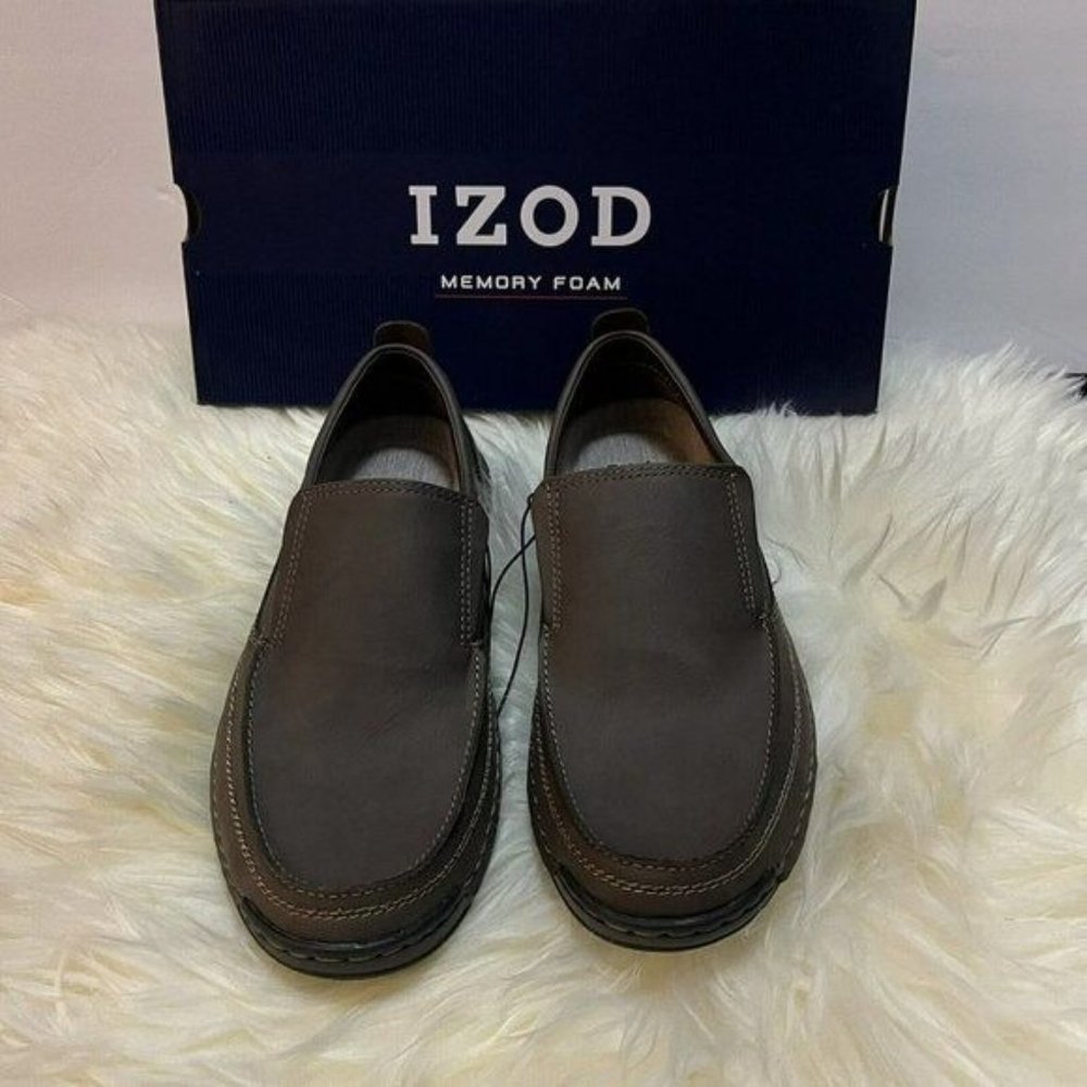 NEW!! Izod Thomas Men's Brown Slip-On Memory Foam Shoes Size 10,10.5, 11 12 - Picture 11 of 11